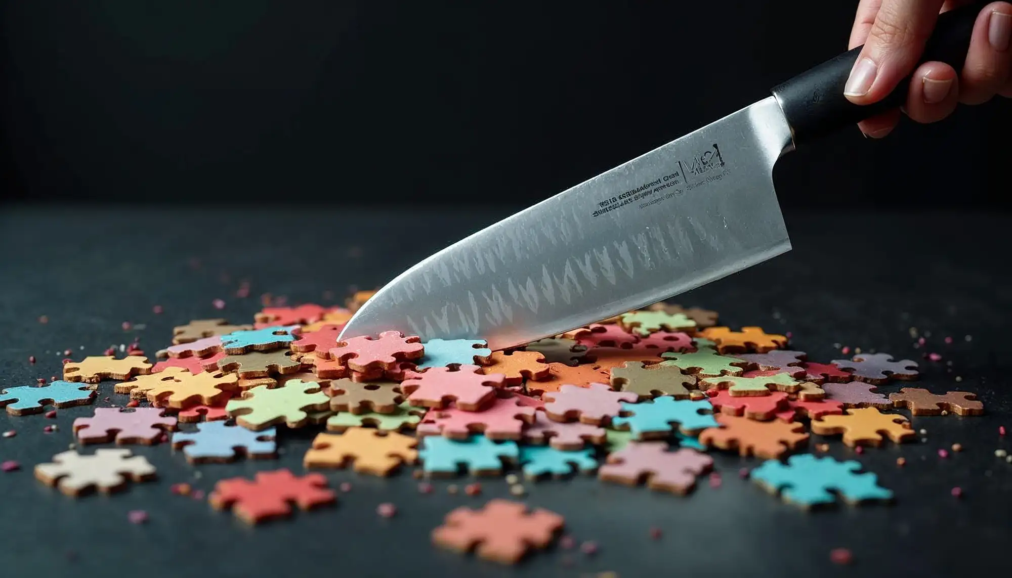 Knife cutting theough jigsaw